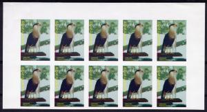 Honduras 1997 Sc#384 BIRDS/Polyporus plancus Block of 10 IMPERF.Missing Face 3L.