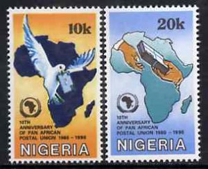 NIGERIA  - 1990 - Pan African Postal Union - Perf 2v Set - Mint Never Hinged