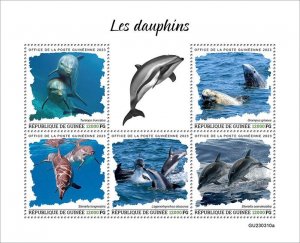 GUINEA - 2023 - Dolphins - Perf 5v Sheet - Mint Never Hinged