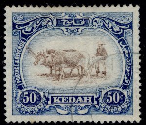 MALAYSIA - Kedah GV SG36bw, 50c brown & grey-blue, FINE USED. Cat £30. TYPE I