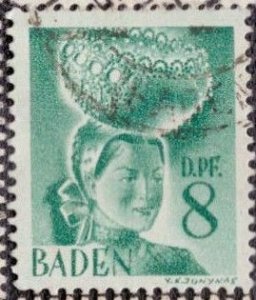 Germany -French Occupation Baden 1948 -  5n16 Used