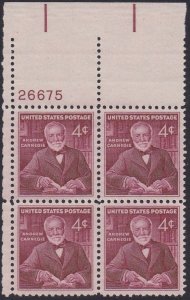 1171 Andrew Carnegie Plate Block MNH