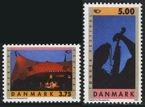 1995 Denmark # 1031-1032, MNH. Roskilde Festival, Tonder Festival