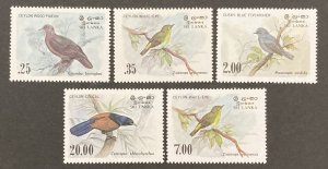 Sri Lanka 1983 #691-4, 877, Birds, MNH.