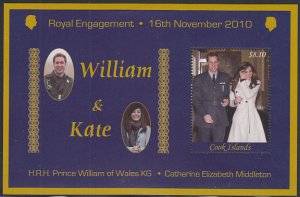 Cook Islands 2011 MNH Sc #1359 $8.10 Cate Middleton, Prince William