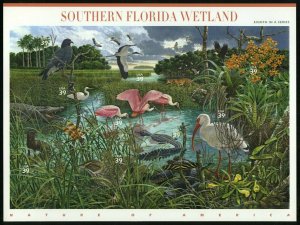 Southern Florida Wetland Nature Series Sheet of Ten Stamps Scott 4099