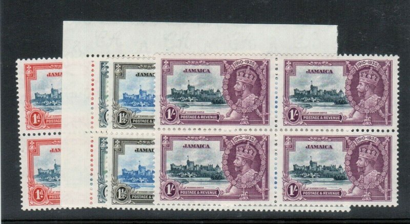 Jamaica #109 - #112 Very Fine Never Hinged Set In Blocks