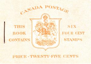 Canada Booklet Scott #BK41a George VI Issue English Cover