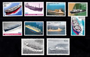 KOREA (SOUTH) - SC# 1235-1244  MERCHANT SHIPS - MNH