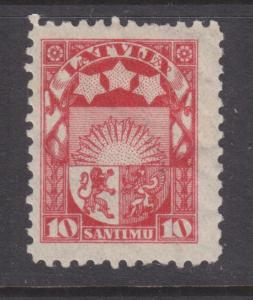 LATVIA, 1923 Arms, 10s. Scarlet, perf. 10, mnh.