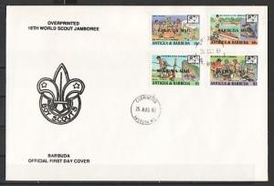 Barbuda, Scott cat. 982-985. 16th World Scout Jamboree issue. First day cover. ^