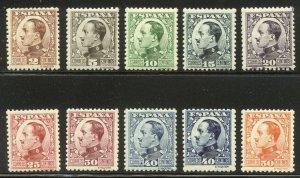 SPAIN #406-14 MInt NH - 1930 Alfonso Set