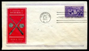 U.S. Scott 855 Baseball Centennial FDC Unaddressed