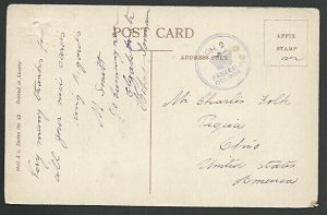 AUSTRALIA 1916 (?) postcard ex Hobart Tasmania - scarce CH.2 Crown censor..58962