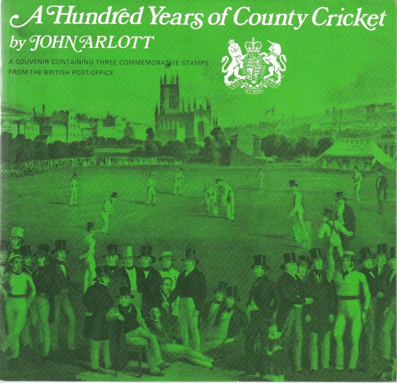 GB 1973 A Hundred Years of County Cricket by John Arlott Souvenir Pack VGC