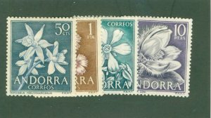 SPANISH ANDORRA 58-61 MH NO GUM CV $5.95 BIN $1.50