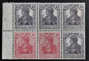 Germany #100c MNH Booklet Pane of 6 Superb Stamp Top Left 15pf MNHOG