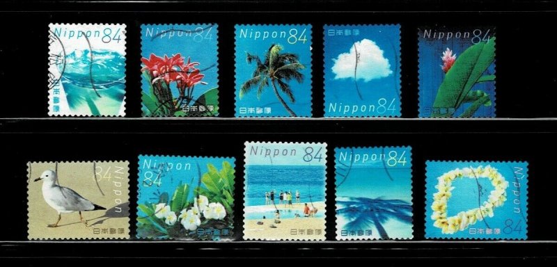 Japan 2020 Summer Greetings 84Y Complete Used Set of 10 Stamps Sc# 4403 a-j