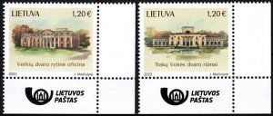 LITHUANIA 2023-14 Architecture: Manor Palaces. Post Logo CORNER, MNH