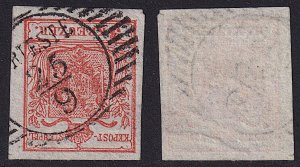 Austria - 1850 - Scott #3 - used - Type I - TRIESTE pmk Italy