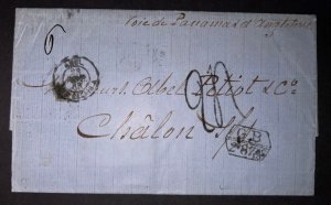 1865 Chile Cover Valparaiso to Cheilon France via Panama and London Accountancy