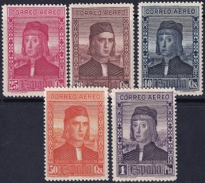 Spain 1930 Sc C36-40 air post partial set MLH*
