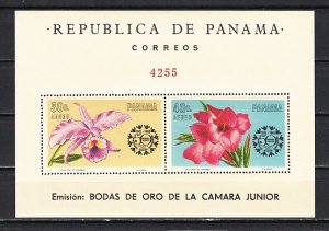 Panama, Scott cat. C348a. Orchid & Gladiolus s/sheet..