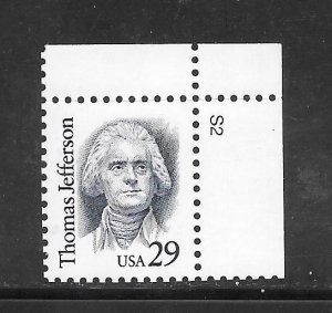 #2185 MNH Plate # Single