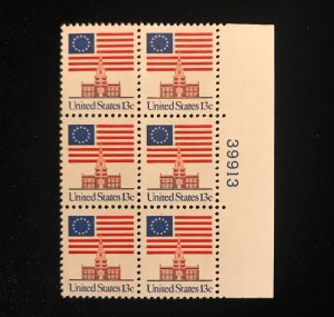 1622C Plate Block of 6, MNH, VF Centering