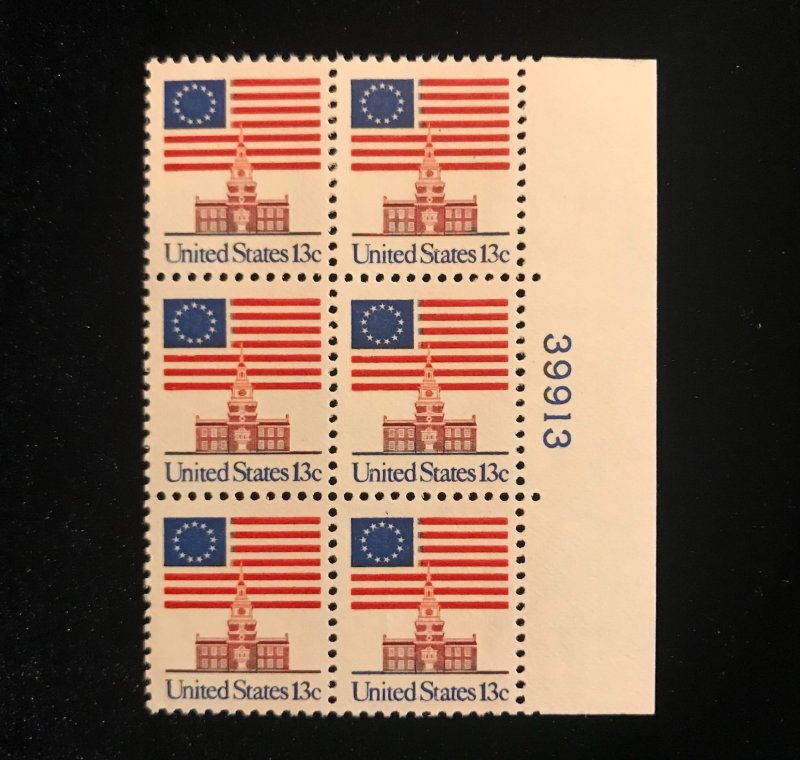 1622C Plate Block of 6, MNH, VF Centering