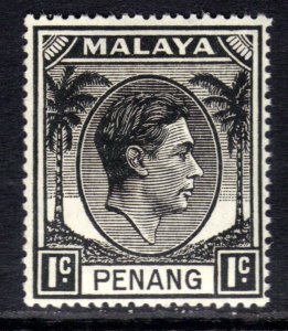 Malaya Penang 1949 - 52 KGV1 1ct Black Umm SG 3 ( A898 )