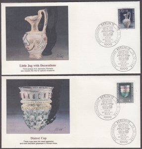 GERMANY (BERLIN) Sc # 9NB238-41 SET of 4 FDC  - DECORATIVE GLASSWARE in MUSEUMS