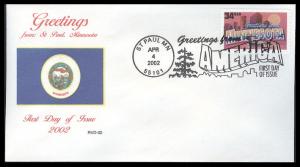 #3583 Greetings From Minnesota RVD FDC