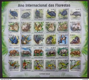 QW16 IMPERF 2011 MOZAMBIQUE BIRDS ANIMALS PRIMATES FROGS FAUNA ! UNIQUE SH MNH