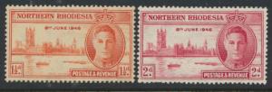 Northern Rhodesia  SG 46-47 SC# 46-47  Mint Hinged Victory - see details