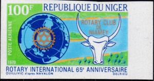 Niger 1970 Airmail Issue for ROTARY Club of Niamey IMPERF  VF/NH