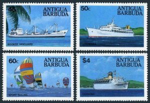 Antigua 745-748,749,MNH.Michel 756-759,Bl.75. Ship 1984.Booker Vanguard,Canberra