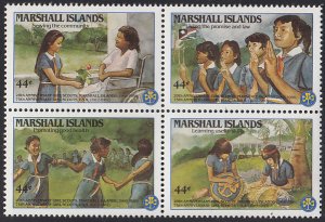 Marshall Islands 1986 MNH Sc C12a Block of 4 44c Girl Guides