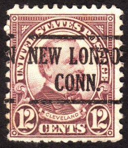 1931, US 12c, Grover Cleveland, Used, New London precancel, Sc 693