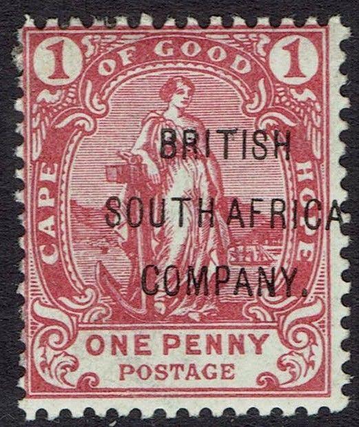 RHODESIA 1896 CAPE HOPE STANDING OVERPRINTED 1D 