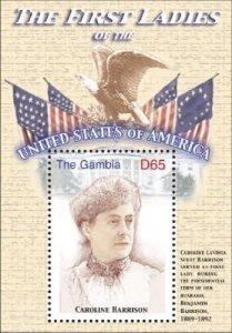 GAMBIA FIRST LADIES OF THE UNITED STATES - CAROLINE HARRISON S/S MNH