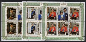 Penrhyn Island 244-5,8 Sheets MNH Prince Charles, Princess Diana Wedding, o/p