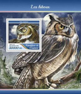 Guinea - 2017 Owls - Stamp Souvenir Sheet - GU17407b