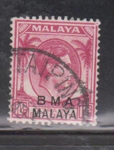 STRAITS SETTLEMENTS Scott # 262a Used - KGVI Definitive BMA MALAYA Overprint