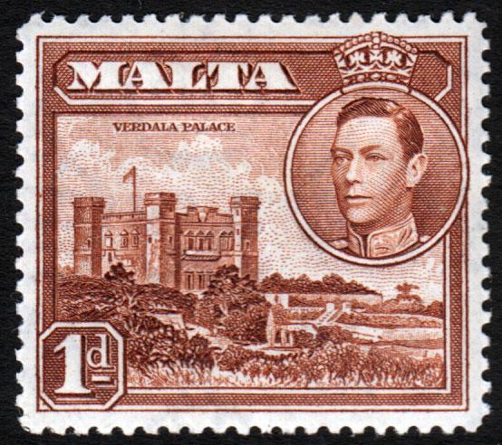 Malta KGVI 1938 1d Red-Brown SG219 Mint Hinged