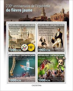 C A R - 2023 - Yellow Fever Outbreak - Perf 4v Sheet - Mint Never Hinged