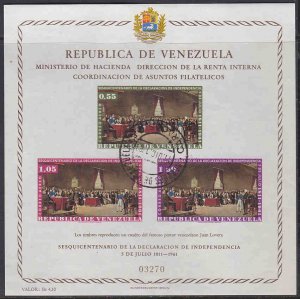 Venezuela #C806a s/sheet F-VF Used Independence