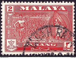 MALAYA PAHANG 1957 2c Orange-Red SG76 Used