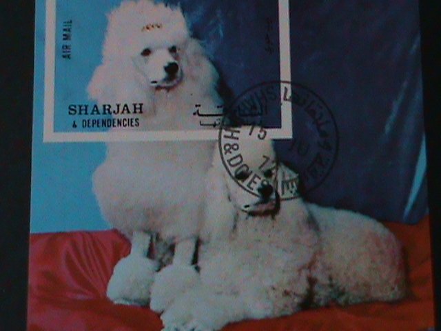 ​SHARJAH-1972 BEAUTIFUL LOVELY NOBEL DOG-CTO IMPERF S/S VF FANCY CANCEL