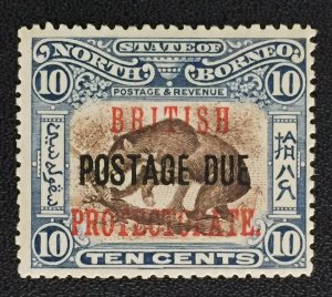 1912 BRITISH PROTECTORATE POSTAGE DUE opt NORTH BORNEO 10c MH SG#D45 NB3889